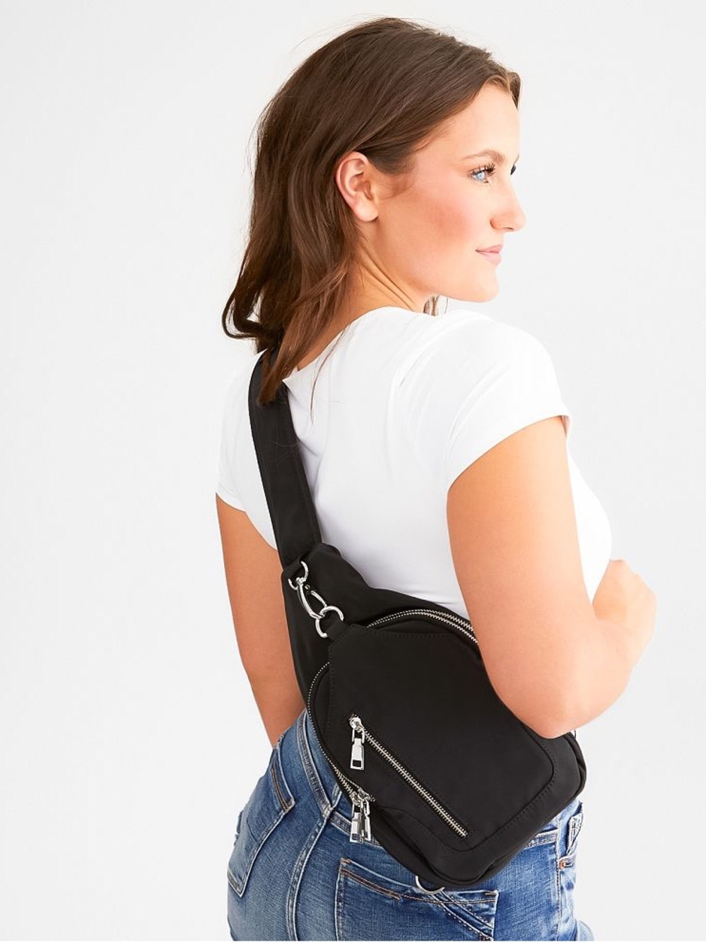 Sasha + Sofi Solid Black Sling Backpack
